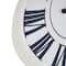 40" x 24" White Wooden Wavy Decorative Wall Clock with Roman Numerals